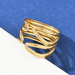 Регулируемые открытые манжеты из нержавеющей стали 304 для женщин&nbsp;LS-RJEW-K299-02G