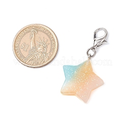 10 шт. блестящие звездочки из непрозрачной смолы подвесные украшения&nbsp;HJEW-JM02875
