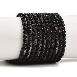 Натуральный черный турмалин бисер нитей&nbsp;G-D320-A04-3mm-02