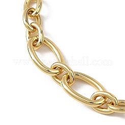 Браслеты из латунного троса и цепочки Фигаро для женщин&nbsp;BJEW-JB12847