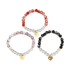 3шт 3 цвета браслеты с подвесками из нержавеющей стали 304 BJEW-JB12049