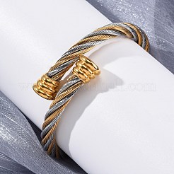 Браслеты-торсионы из нержавеющей стали 304 для женщин&nbsp;BJEW-P310-24GP