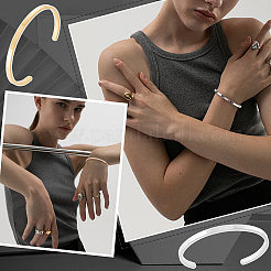 2шт. 2-х цветные браслеты-манжеты из нержавеющей стали 304&nbsp;BJEW-UN0001-26