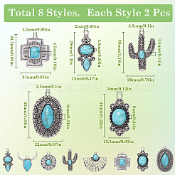 16шт 8 стиля подвески из синтетической бирюзы&nbsp;FIND-SC0009-10