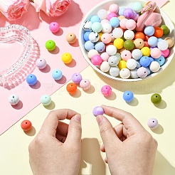 105шт 20 стиля круглые силиконовые фокусные бусины&nbsp;SIL-YW0001-61