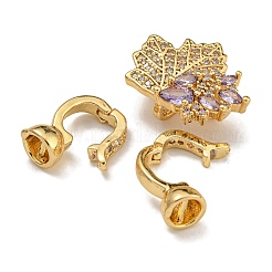 Латунные микро проложить кубического циркония раз за застежками&nbsp;KK-U037-28G-03