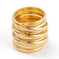 Кольца для пальцев из нержавеющей стали 304 с ионным покрытием (IP) унисекс&nbsp;RJEW-K233-16-G