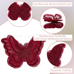 40шт бабочка из двухцветного полиэстера&nbsp;DIY-SP0006-27