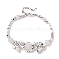 Браслеты из натурального белого нефрита&nbsp;BJEW-JB11665-01