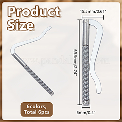 6 шт. 6-цветные зажимы для денег из сплава и железа&nbsp;AJEW-AR0005-21