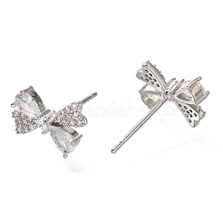 Латунь кубического циркония серьги стержня&nbsp;EJEW-M048-04P