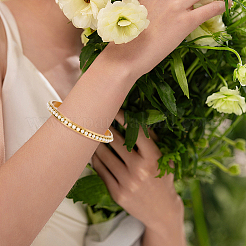 4 шт. 2-х цветные браслеты-манжеты из нержавеющей стали 201 в форме буквы С с рифленой отделкой&nbsp;BJEW-SC0001-65