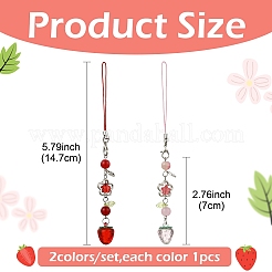 2 шт. акриловые и стеклянные ремешки для мобильных телефонов&nbsp;HJEW-YW00191