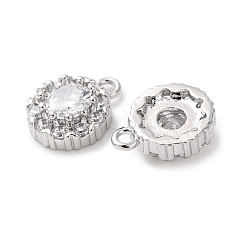 Латунные микропаве прозрачные подвески с фианитом&nbsp;KK-Z142-02P