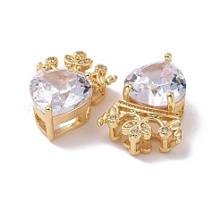 Латунные микропаве прозрачные подвески с фианитом&nbsp;KK-G420-02G