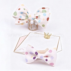 4м 2-х цветная шелковая лента с узором в горошек повязка на голову&nbsp;AJEW-DJ0005-70