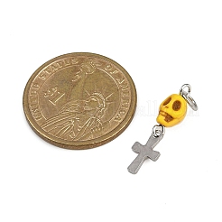 Подвески в виде черепа из синтетической бирюзы&nbsp;PALLOY-JF04215