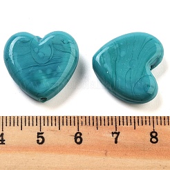 Сердца ручной работы Lampwork бисер&nbsp;LAMP-U003-01G