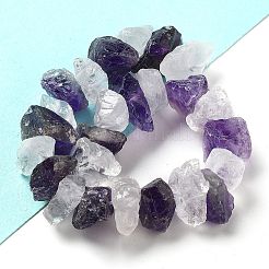 Нити необработанных бус из натурального аметиста и кристаллов кварца&nbsp;G-P528-A12-01
