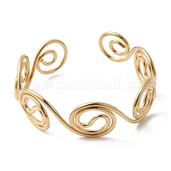 Браслеты-манжеты из нержавеющей стали 304 для женщин&nbsp;BJEW-Z150-01G-01