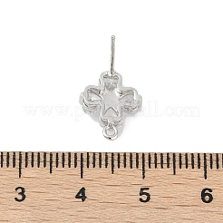 Латунные серьги-гвоздики из циркония&nbsp;LS-KK-Z094-07P