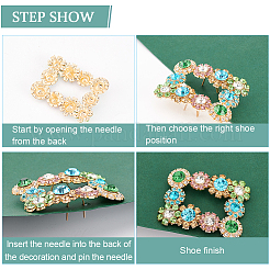 2шт сплав горный хрусталь цветочные украшения для обуви&nbsp;FIND-FG0002-40B