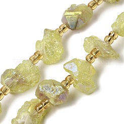 Гальванизированные нити из необработанных натуральных аметистов&nbsp;G-Z131-J02-04