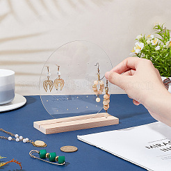 Круглая прозрачная акриловая подставка для сережек&nbsp;ODIS-WH0015-95