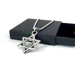 Мужские ожерелья из нержавеющей стали с подвеской в виде звезды Дэвида в стиле хип-хопа для повседневной носки и вечеринок MN2235