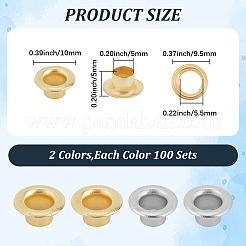 200 шт. 2-цветная железная фурнитура для люверсов&nbsp;IFIN-GF0001-59A