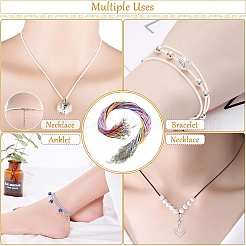 Изготовление ожерелий из вощеного хлопкового шнура 10 цвета&nbsp;MAK-YW0001-17A