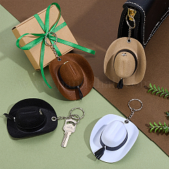 4шт брелок в форме ковбойской шляпы 4 цветов&nbsp;KEYC-PH0002-18