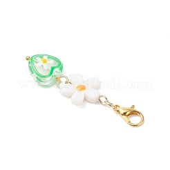 Подвесные украшения из натуральных пресноводных ракушек и стекла&nbsp;HJEW-JM04306