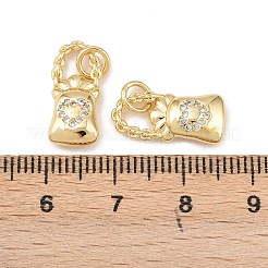 Латунные микропаве прозрачные подвески с фианитом&nbsp;KK-G544-08G-02