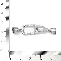 Прямоугольные латунные застежки с микропаве из прозрачных кубических цирконий&nbsp;KK-Z143-16P