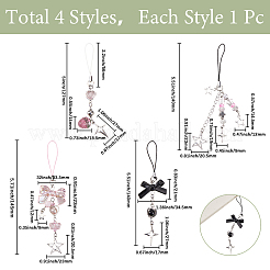 4 шт. 4 стиля акриловых мобильных ремней&nbsp;HJEW-SC0002-10