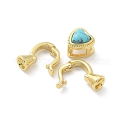 Латунь сердце раз за застежками&nbsp;KK-Z083-05G-02