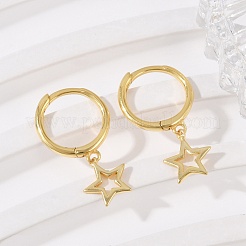 Серьги-кольца star 925 из стерлингового серебра для женщин&nbsp;EJEW-G427-02G