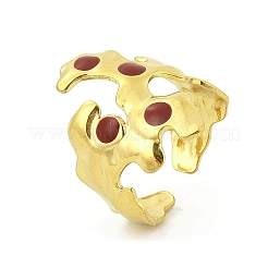 Нерегулярные эмалированные широкие открытые манжеты из нержавеющей стали 304 для женщин&nbsp;RJEW-G338-12G-01