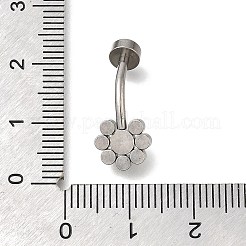 Кольца для пупка в форме штанги из нержавеющей стали 304 с прозрачным кубическим цирконием&nbsp;AJEW-D306-03P-06