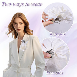 Булавки для лацканов одежды в виде цветочных перьев и железа&nbsp;JEWB-WH0010-114A