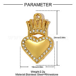 Нержавеющая сталь 304 с подвесками из стразов&nbsp;STAS-OY005-05G
