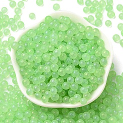 Светящиеся в темноте прозрачные стеклянные круглые бусины&nbsp;GLAA-F124-B09