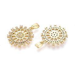 Латунные микропаве прозрачные подвески с фианитом&nbsp;KK-T075-89G