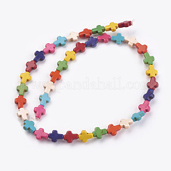 Синтетических нитей бирюзовые бусы&nbsp;X-TURQ-G112-8x10mm-11