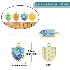 12шт 4 цвета сплава эмалевые подвески&nbsp;ENAM-YW0003-93