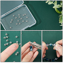 30 шт. 925 серебряных бусины-обжимки&nbsp;STER-DC0001-32