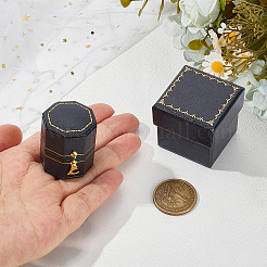 Восьмиугольные картонные коробки для колец&nbsp;CON-WH0089-190A