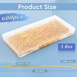 600 шт. Латунный штифт для глаз&nbsp;KK-SP0001-69D-G