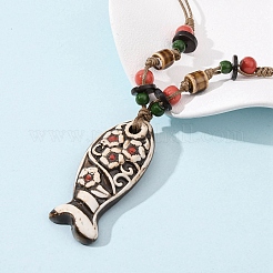 Керамическая подвеска в виде рыбы&nbsp;LS-NJEW-B146-04